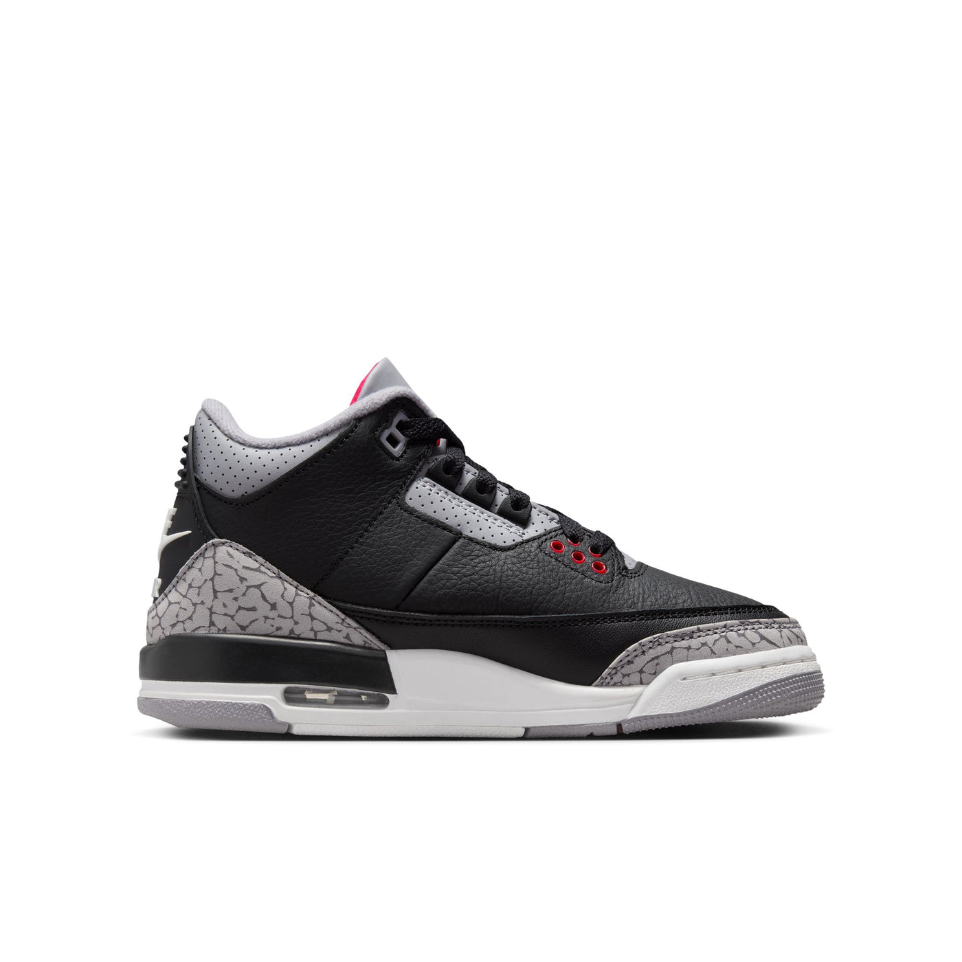 Grade School Air Jordan 3 Retro "Black Cement" BLACK/FIRE RED-CEMENT GREY-SUMMIT WHITE DM0967-010