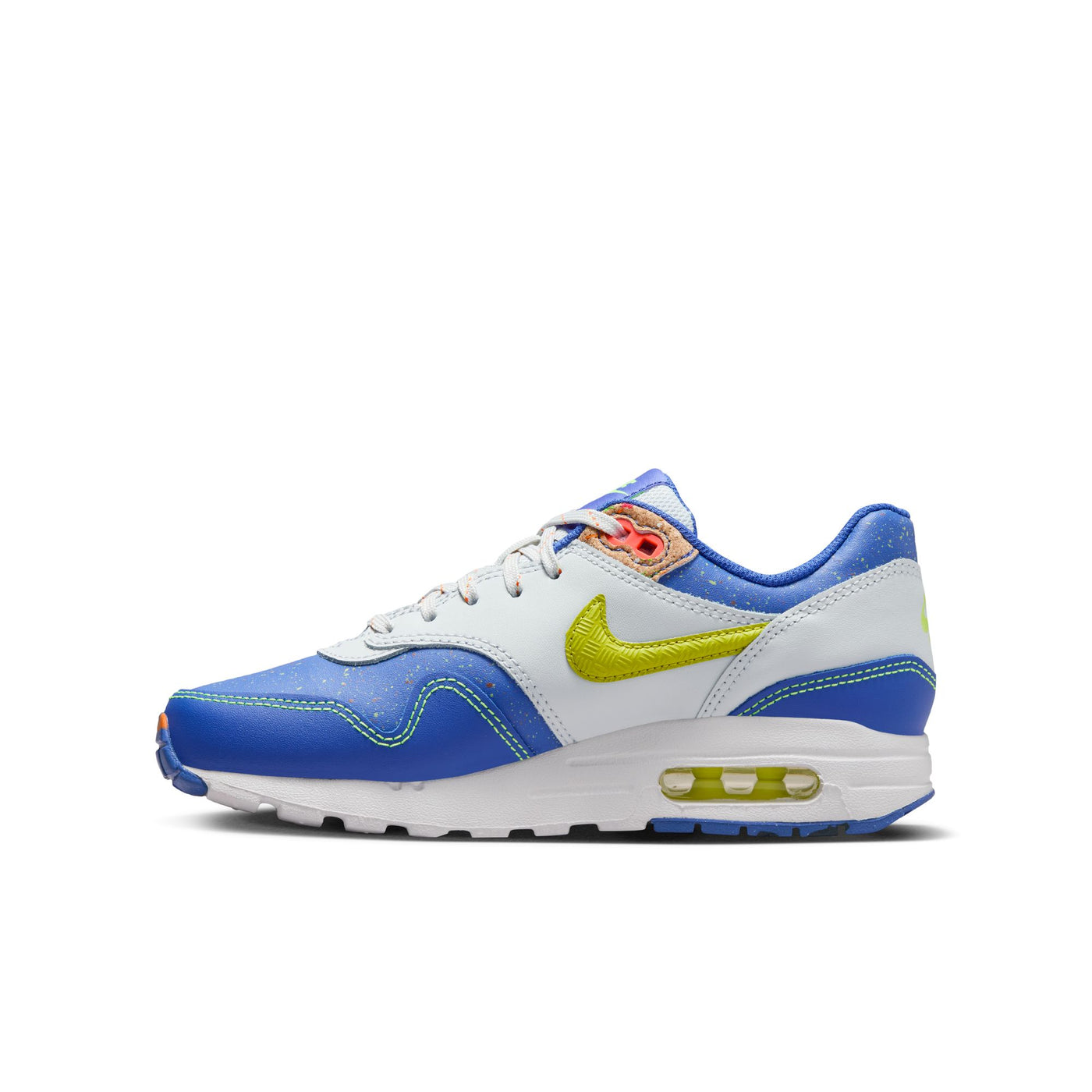 Grade School Nike Air Max 1 Astronomy Blue Photon Dust Total Orange Volt HJ9236-488