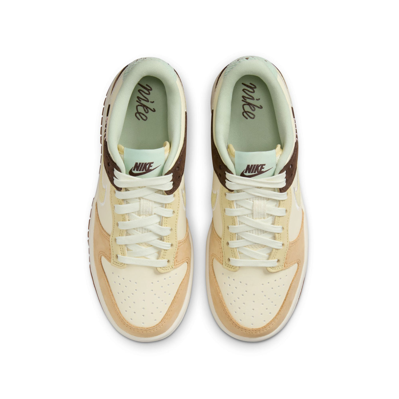 Grade School Nike Dunk Low COCONUT MILK/SOFT YELLOW-SAIL-SEAFOAM HQ3474-171