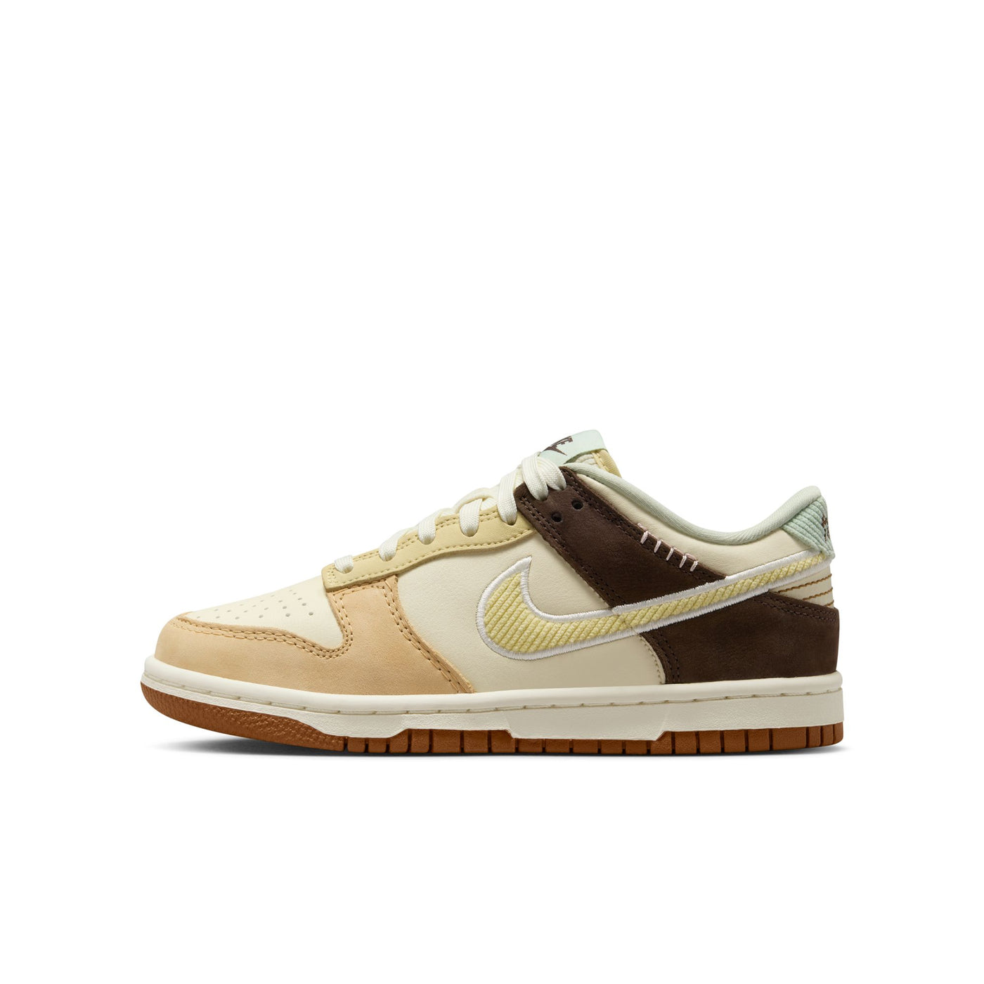 Grade School Nike Dunk Low COCONUT MILK/SOFT YELLOW-SAIL-SEAFOAM HQ3474-171