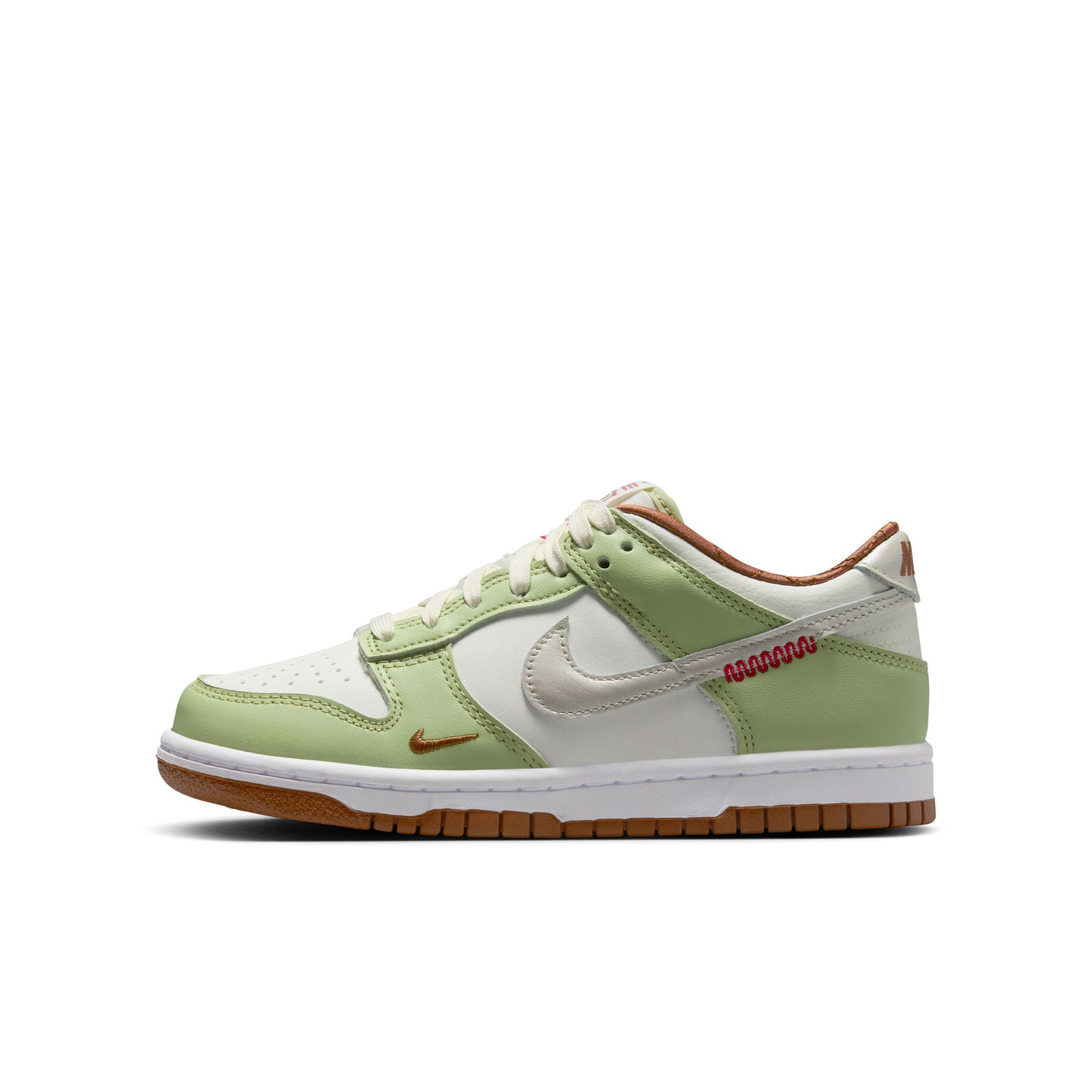 Grade School Nike Dunk Low Sail/light Bone-white-olive Aura HV6001-101