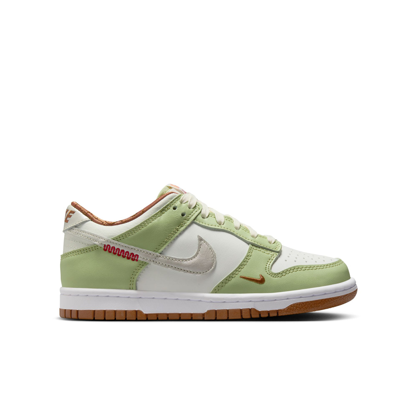 Grade School Nike Dunk Low Sail/light Bone-white-olive Aura HV6001-101