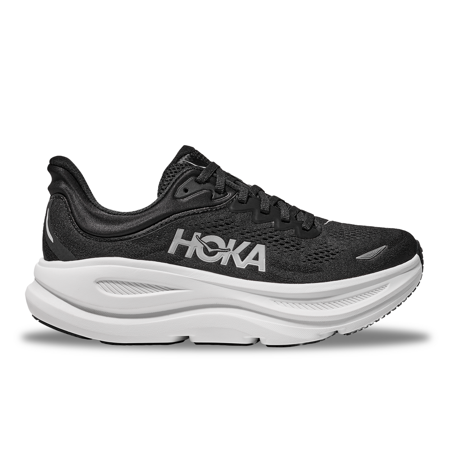 Hoka Bondi 9 Mens Shoes Color: Black/White Style: 1162011-BWHT