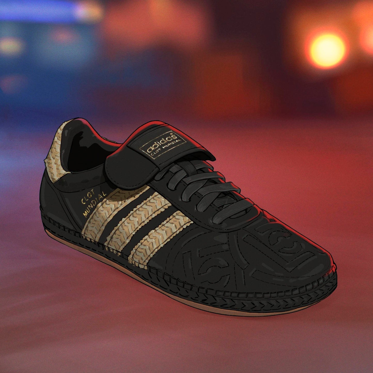 Adidas CLOT Mundial by EDC Unisex Shoes Color: Core Black/Hemp/Core Black Style: JQ6823