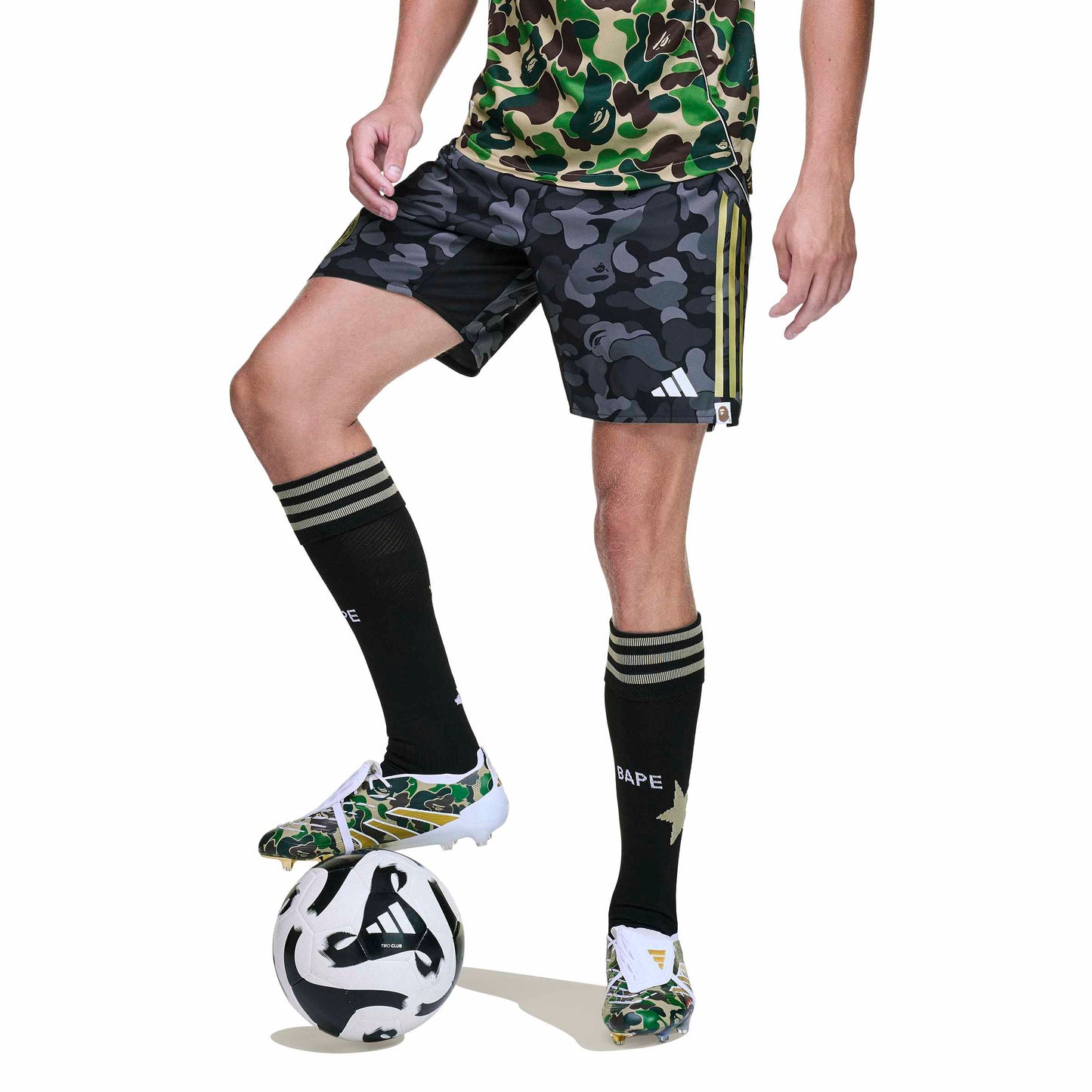 ADIDAS X BAPE SLIM SOCCER SHORT BLACK KB2204