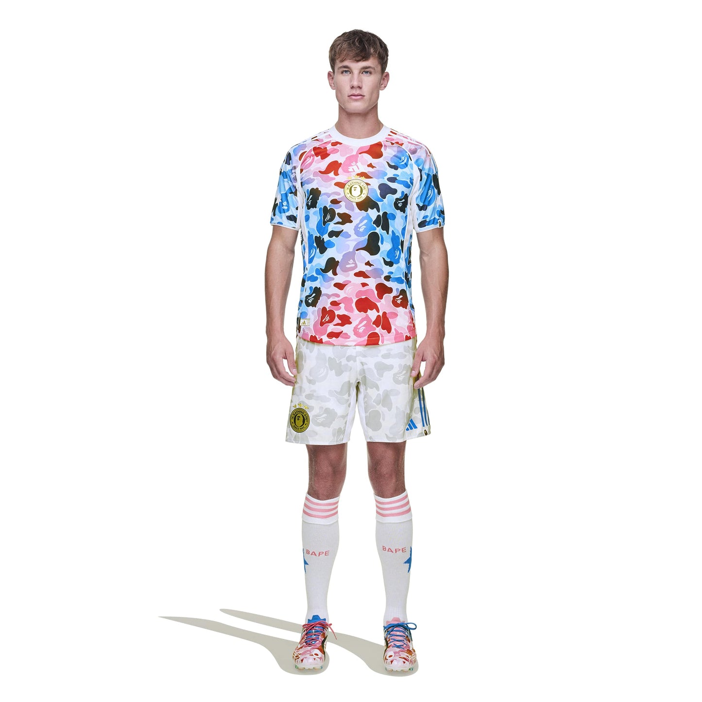 ADIDAS X BAPE SLIM SOCCER SHORT WHITE KB2205