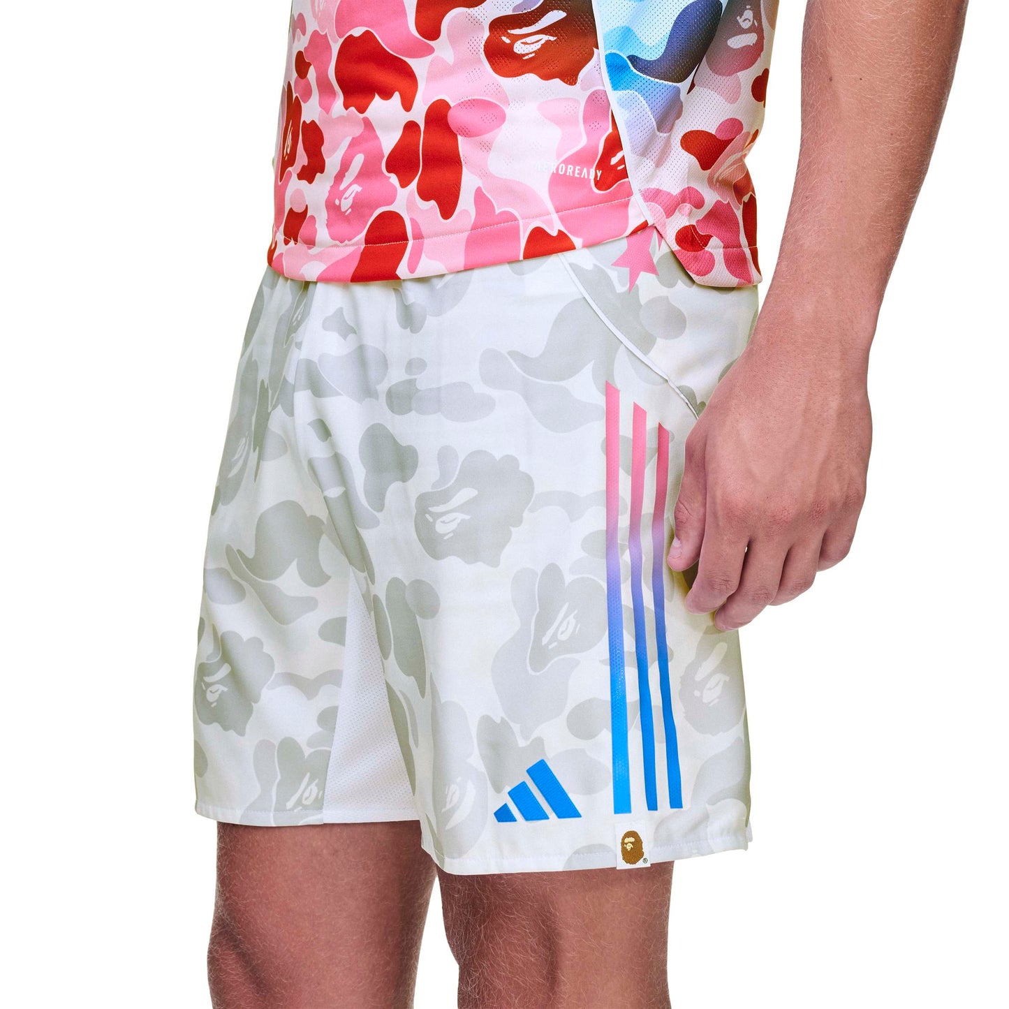 ADIDAS X BAPE SLIM SOCCER SHORT WHITE KB2205