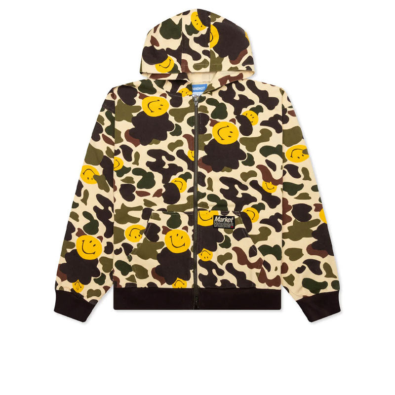 MARKET SMILEY CAMO ZIP JACKET FALL 2024 AOP ZIP JACKET WOODLAND 397000632