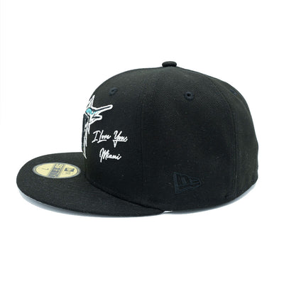 New Era Florida Marlins 5950 Black "I Love Miami" Fitted Hat 70768268