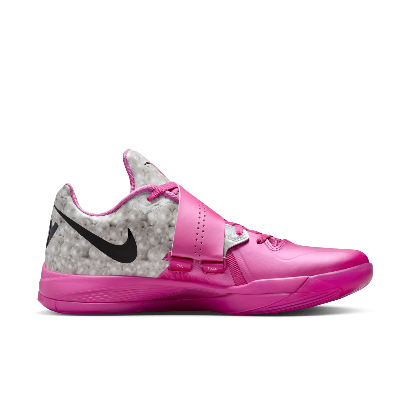 Nike KD 4 :" Aunt Pearl" Pinkfire II/Black-Metallic Silver HF9098-600