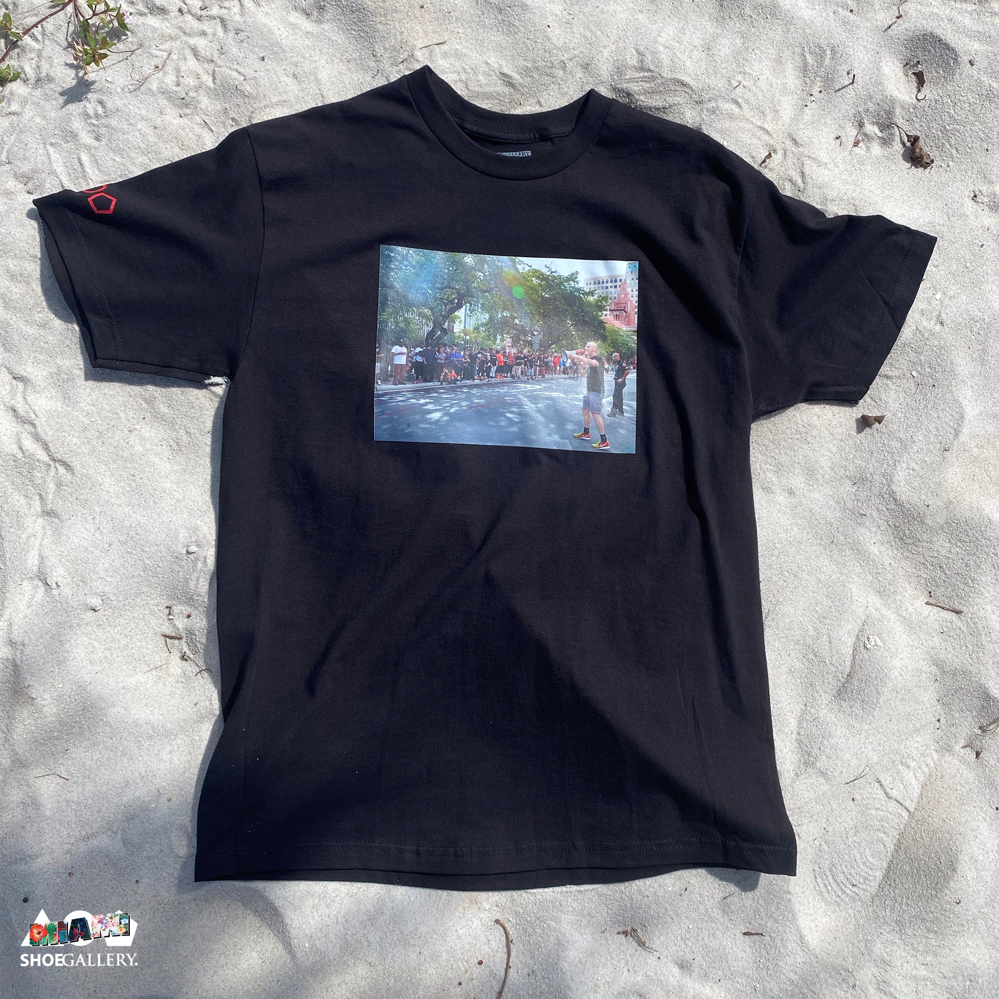 トップス 21ss Miami shirt BLACK PUMA Repeat Box Crew Neck Short Sleeve T-Shirt Mens Black