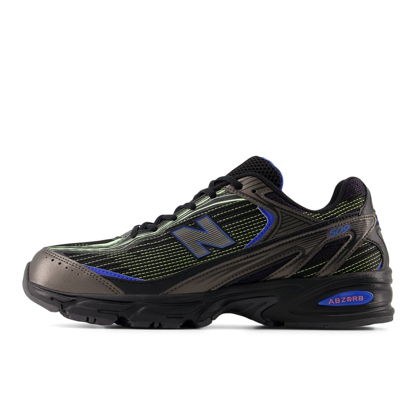 NEW BALANCE 509 BLACK with BLUE BIRD and AFTERGLOW U509E3D9