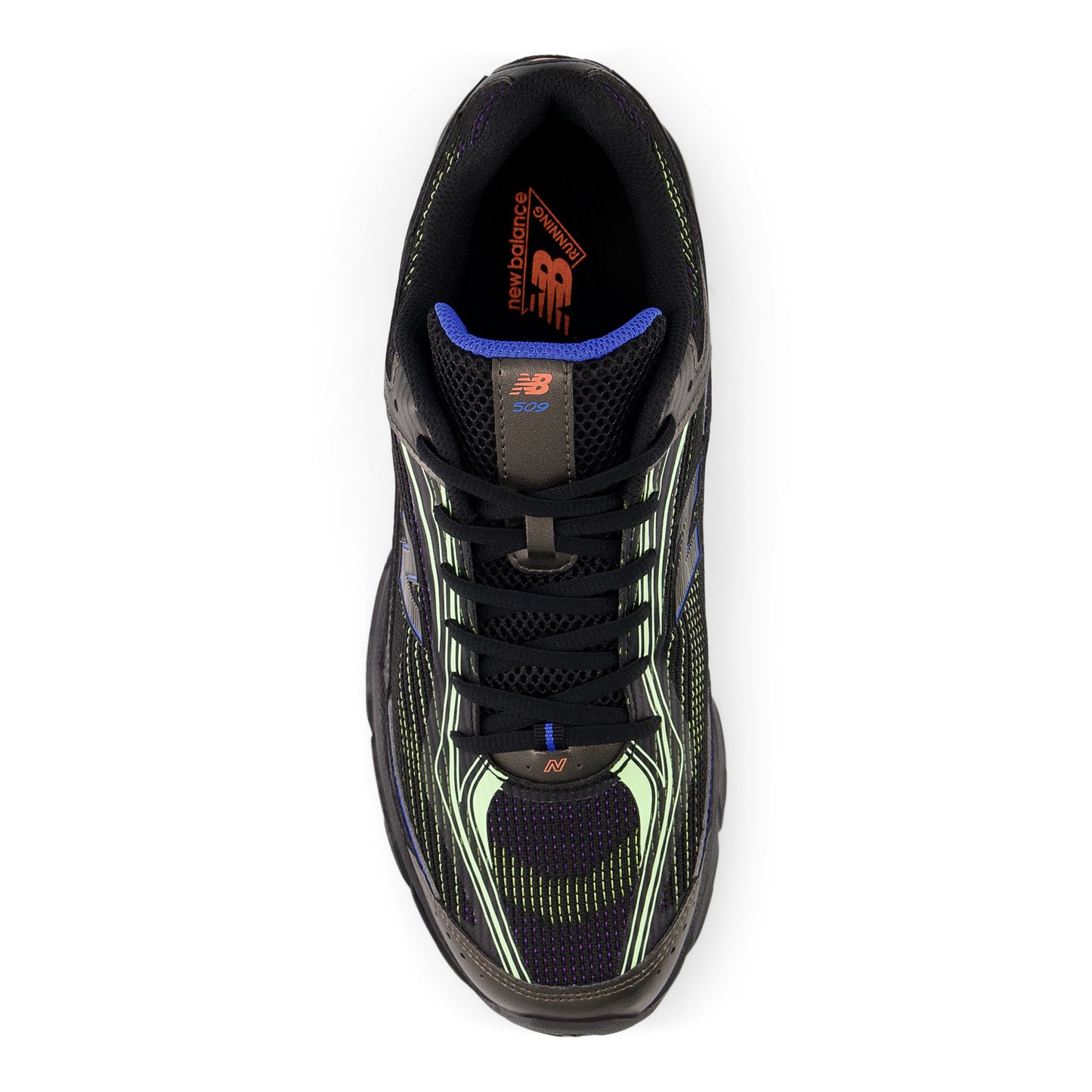 NEW BALANCE 509 BLACK with BLUE BIRD and AFTERGLOW U509E3D9