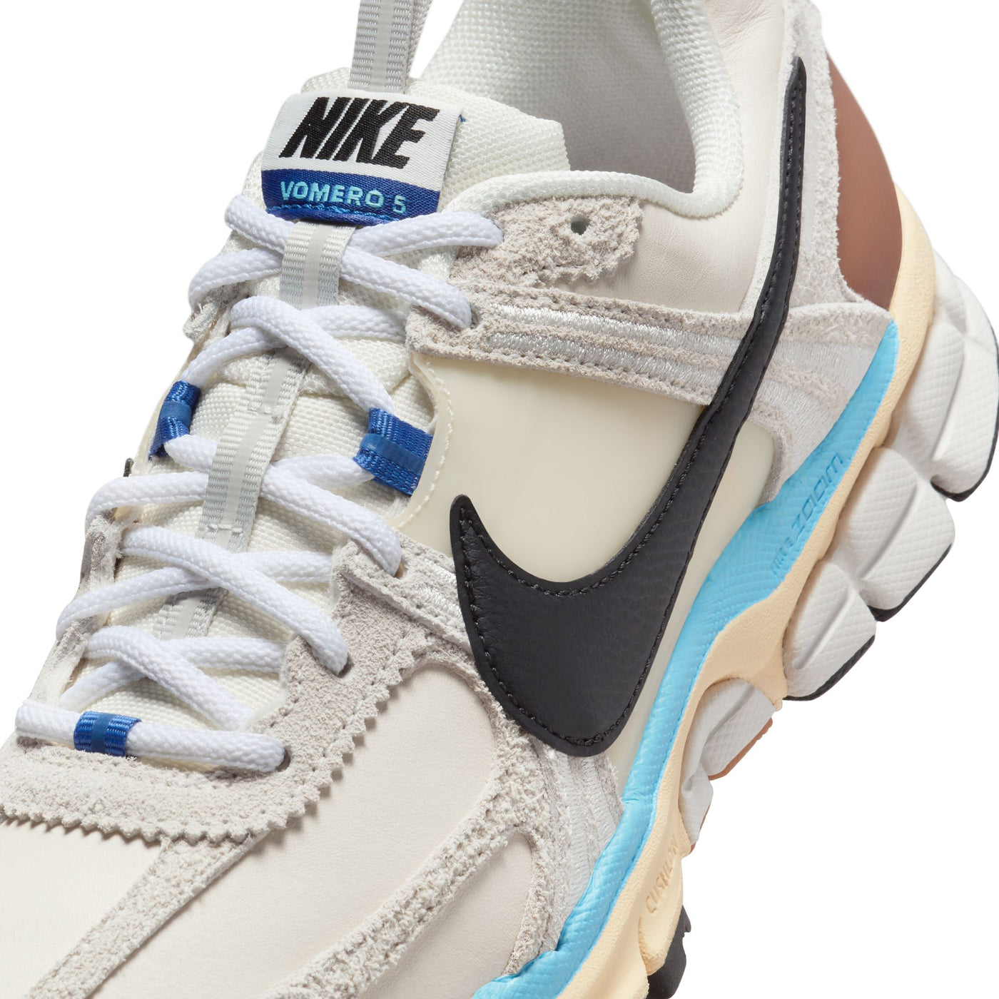 Women's Nike Zoom Vomero 5 PremiumPale Ivory/Black-Light Bone-Pale Vanilla-Aquarius Blue HF4524-111