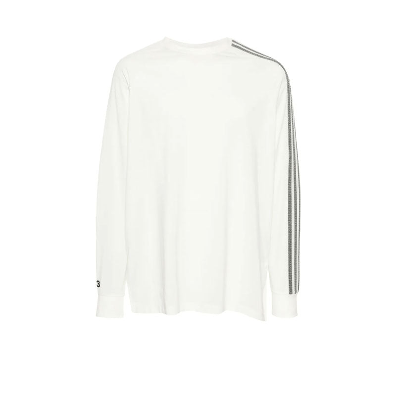 Y-3 MENS 3 STRIPE LONGSLEEVE TEE WHITE/BLACK JM7847