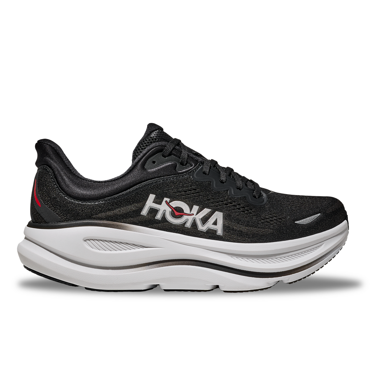 Hoka M Bondi 9 Color: BLACK / VERMILLION Style: 1162011-BKVR