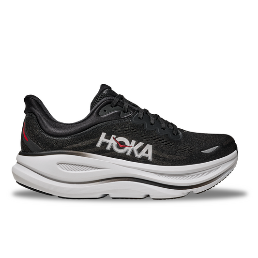 Hoka M Bondi 9 Color: BLACK / VERMILLION Style: 1162011-BKVR