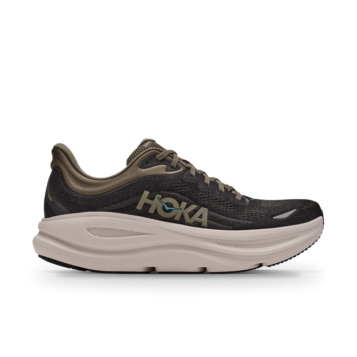 Hoka Bondi 9 Mens Shoes, Black/River Rock Grey, photo 1 of 8