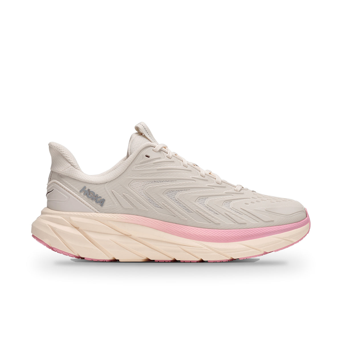 Hoka Clifton UTL Womens Shoes, Alabaster/Dewy Pink, photo 1 of 8