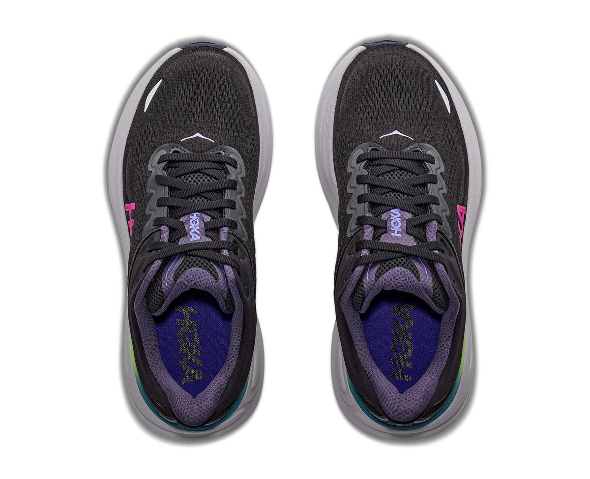 Hoka Bondi 9 Womens Shoes, Black/Neon Dragonfruit, photo 2 of 8