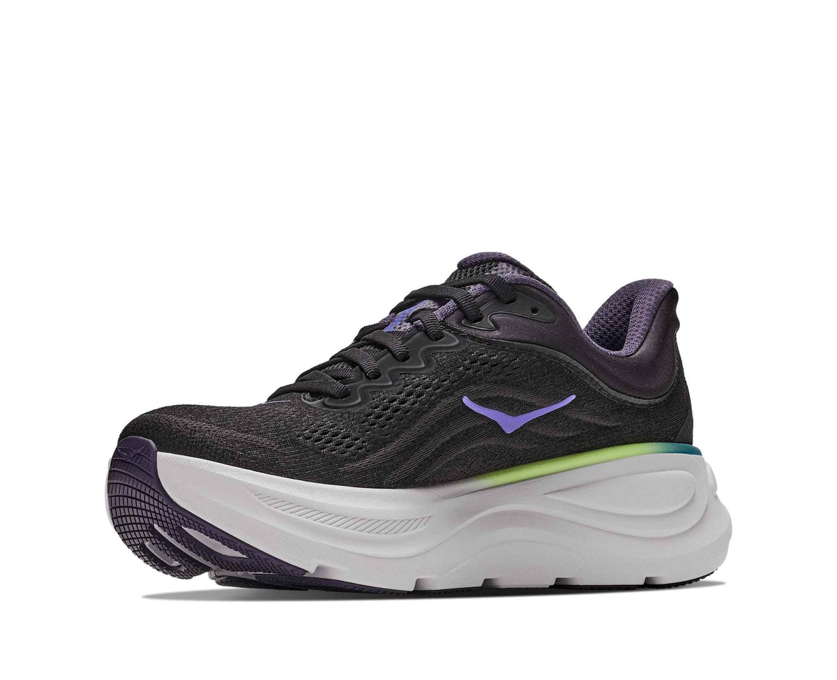 Hoka Bondi 9 Womens Shoes, Black/Neon Dragonfruit, photo 3 of 8