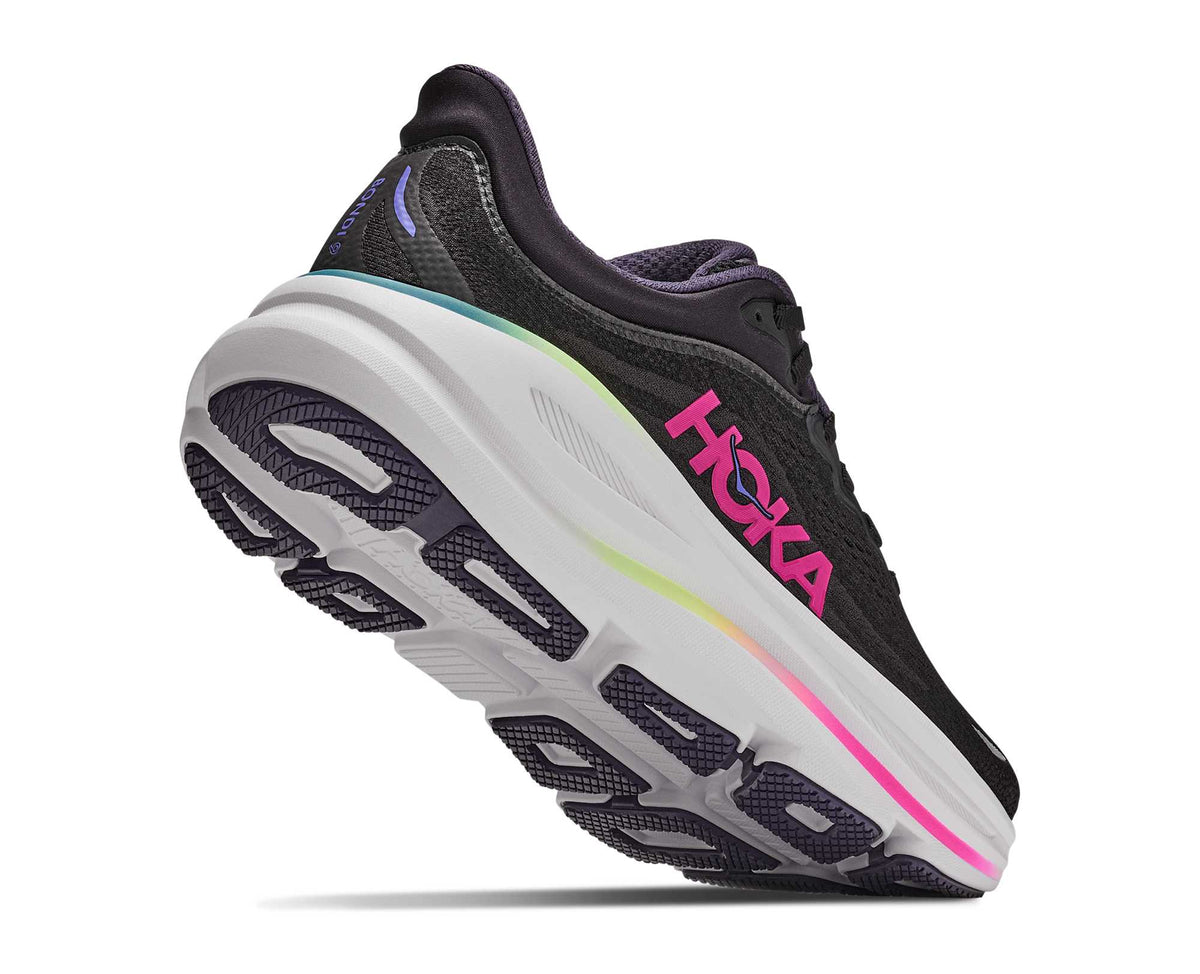 Hoka Bondi 9 Womens Shoes, Black/Neon Dragonfruit, photo 4 of 8