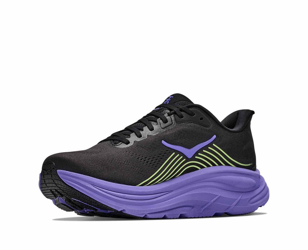 Hoka Clifton 11 Mens Shoes, Black/Neon Yuzu, photo 3 of 8