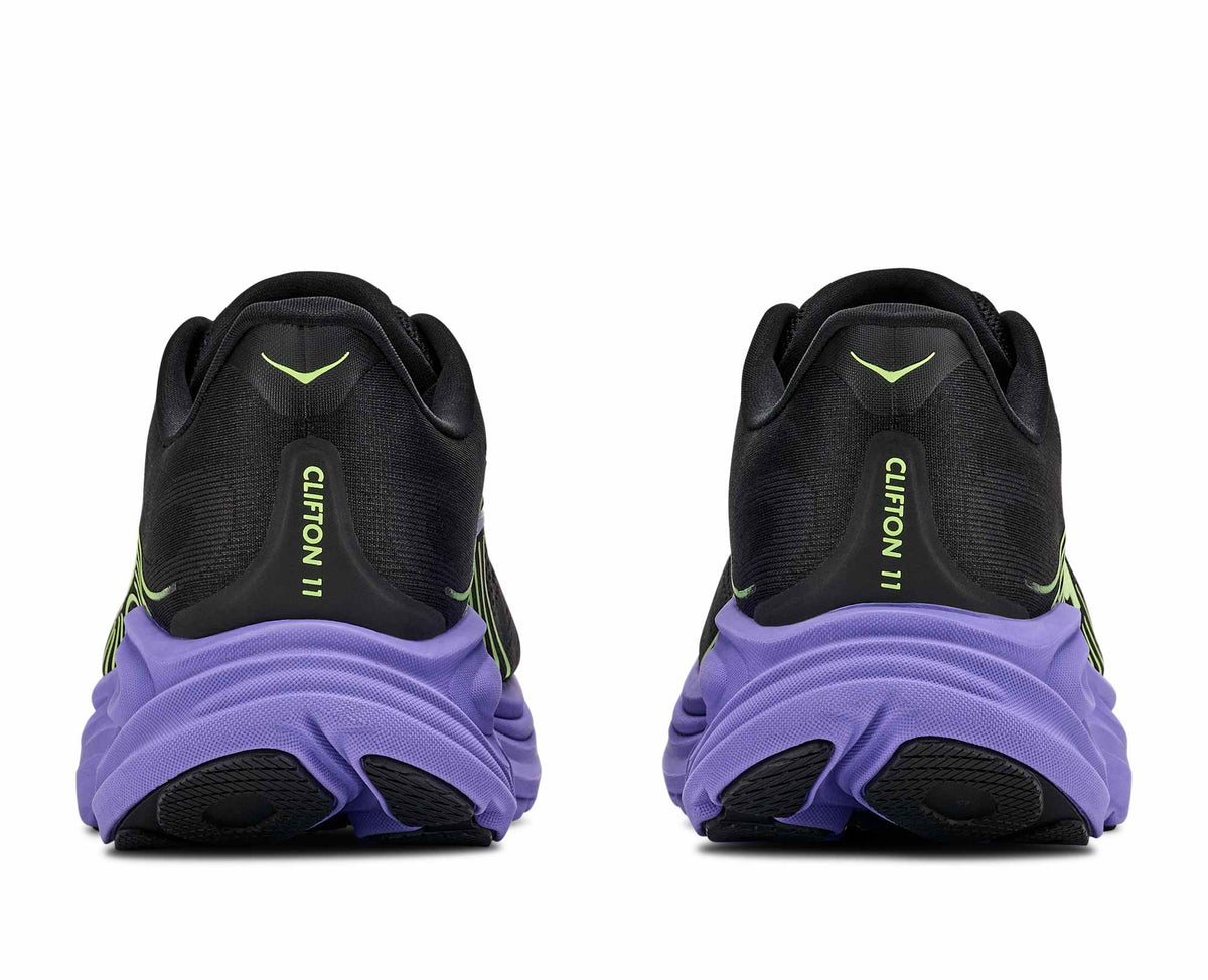 Hoka Clifton 11 Mens Shoes, Black/Neon Yuzu, photo 5 of 8