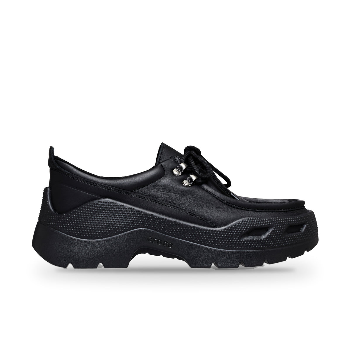 Crocs Gallery Leather Shoe, Black/Black, photo 1 of 6