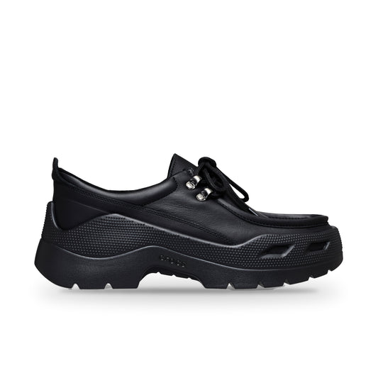 Crocs Gallery Leather Shoe Color: Black/Black Style: 215005-060