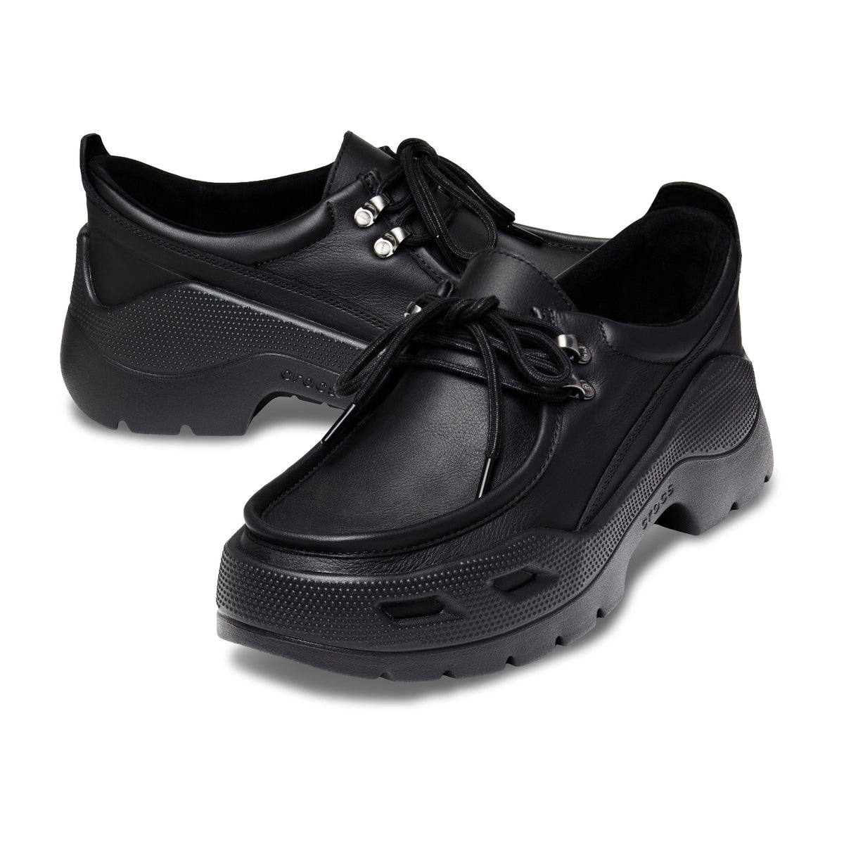 Crocs Gallery Leather Shoe, Black/Black, photo 2 of 6