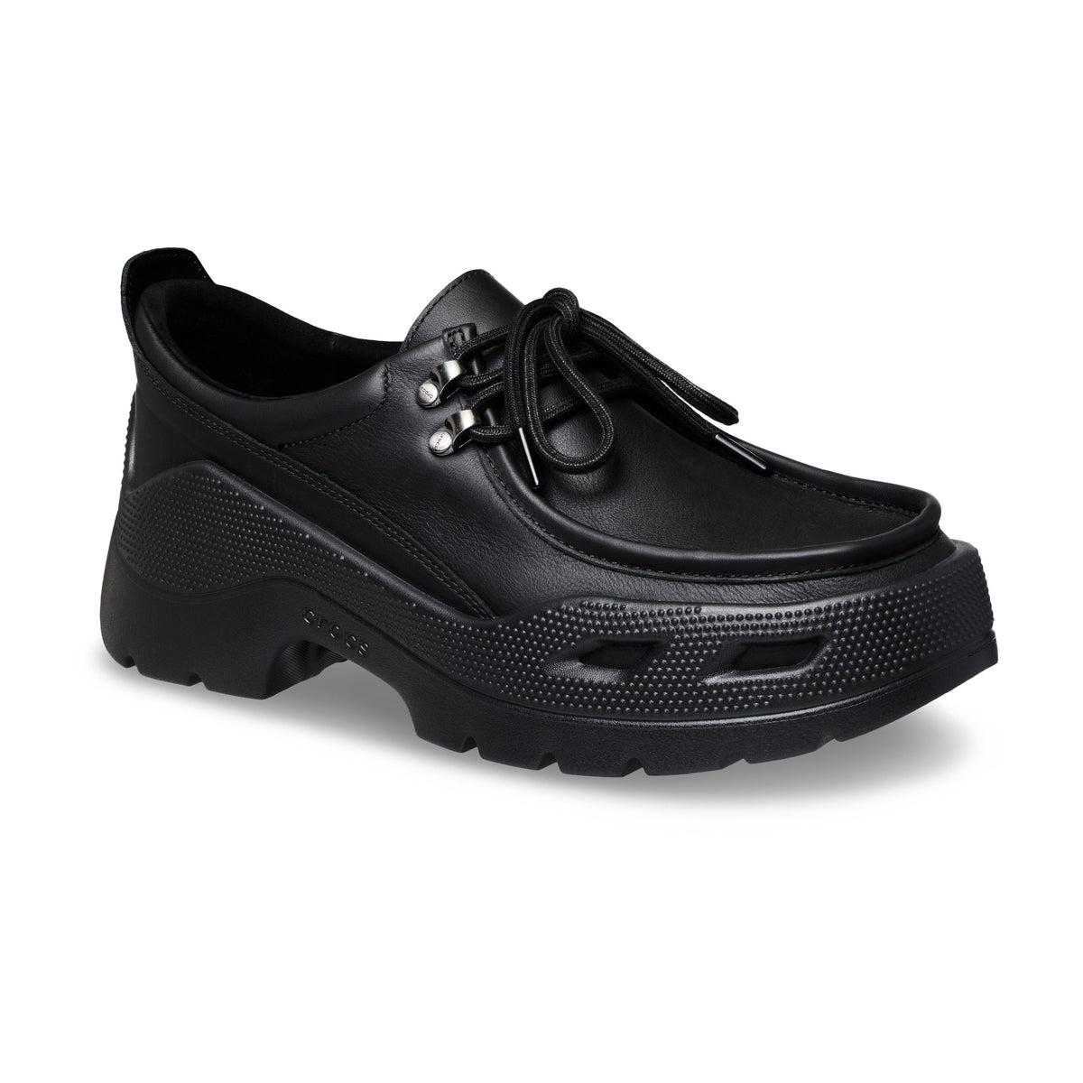 Crocs Gallery Leather Shoe, Black/Black, photo 3 of 6