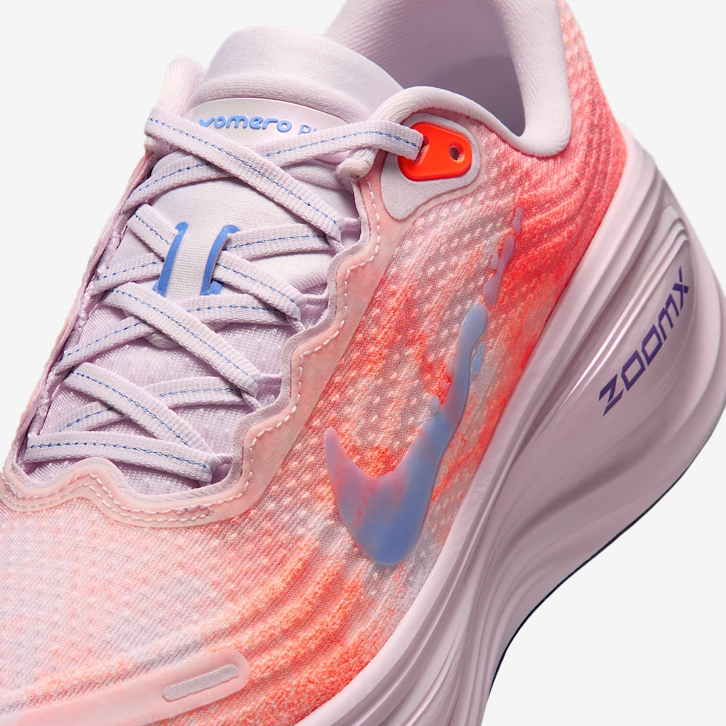 Nike Vomero Plus Women's Road Running Shoes Color: Bleached Lilac/Royal Pulse-Hyper Crimson Style: IV5737-500