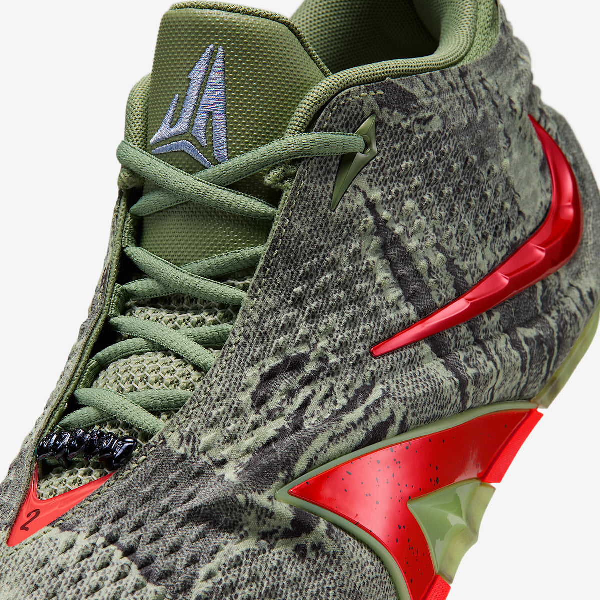 Ja 4 "Zombie" Basketball Shoes, Oil Green/Bright Crimson-Lt Lemon Twist, photo 7 of 11
