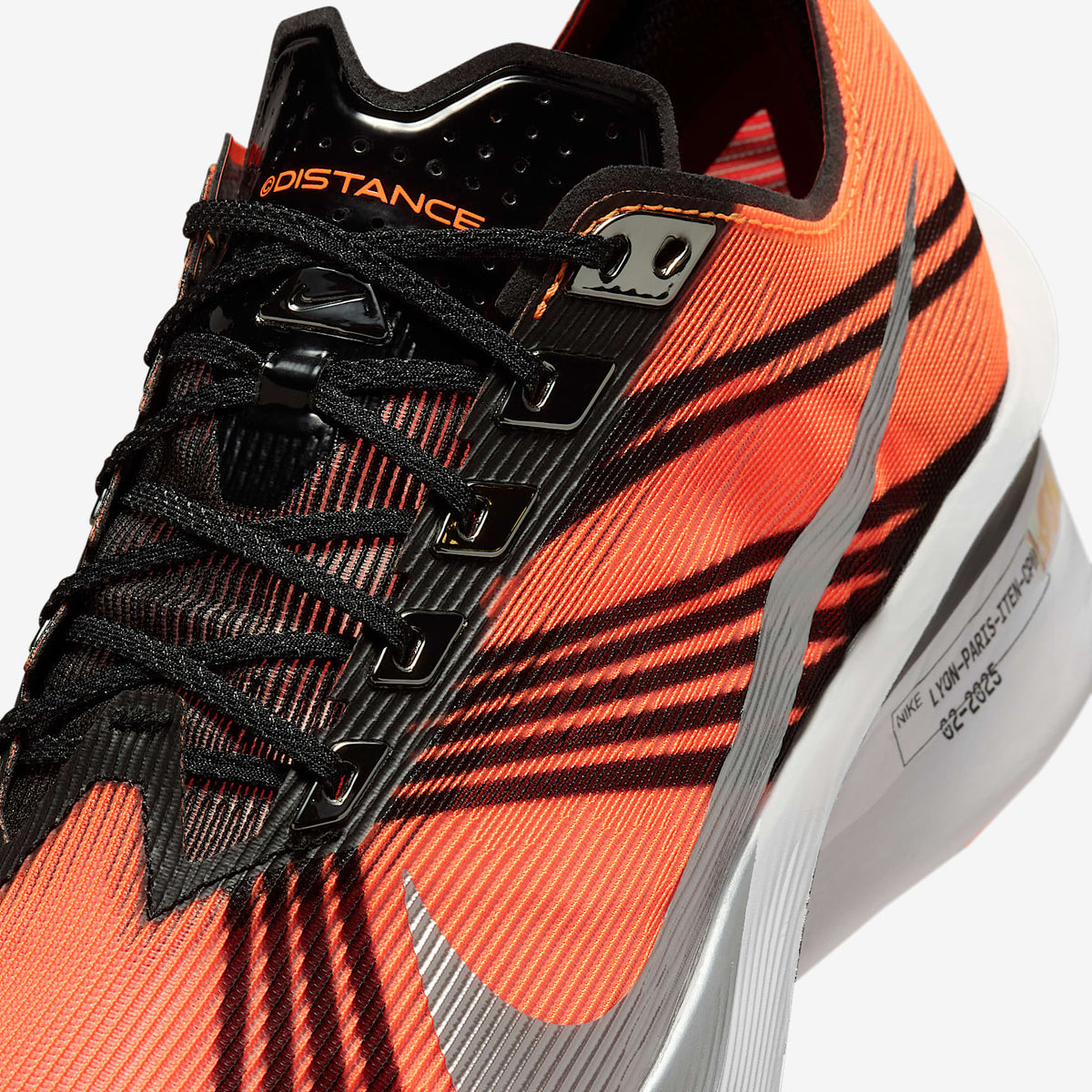 Nike Vaporfly 4 x DISTANCE Men's Road-Racing Shoes, TOTAL ORANGE/METALLIC SILVER-BLACK-WHITE, photo 10 of 26